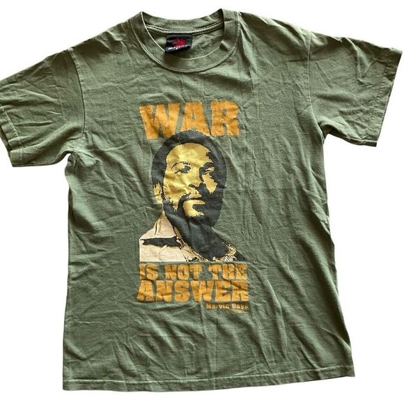 Zion Rootswear Womens War Is Not The Answer Marvin Gaye Green T-Shirt Small - Picture 8 of 8